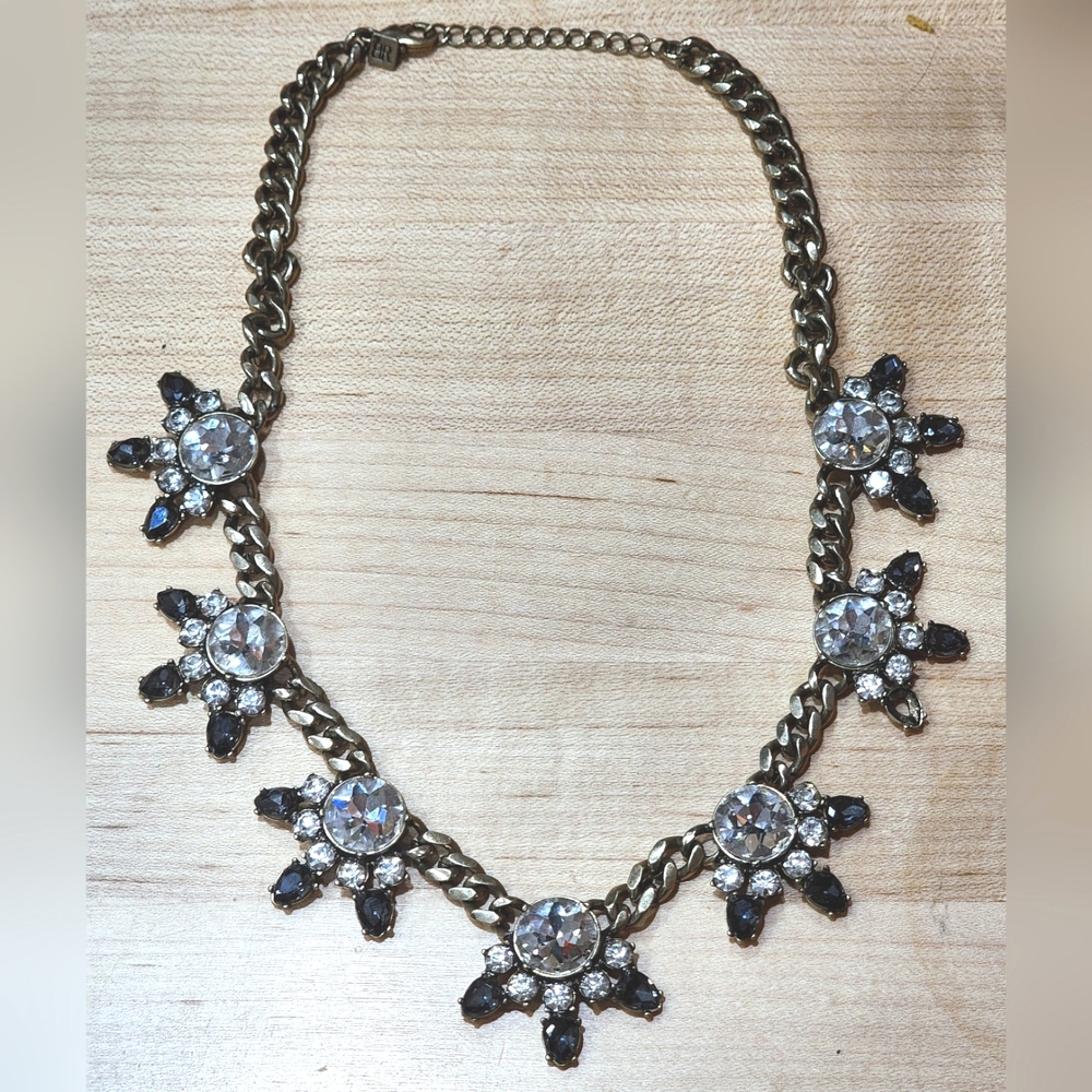 Banana Republic gray jewel and gold statement necklace